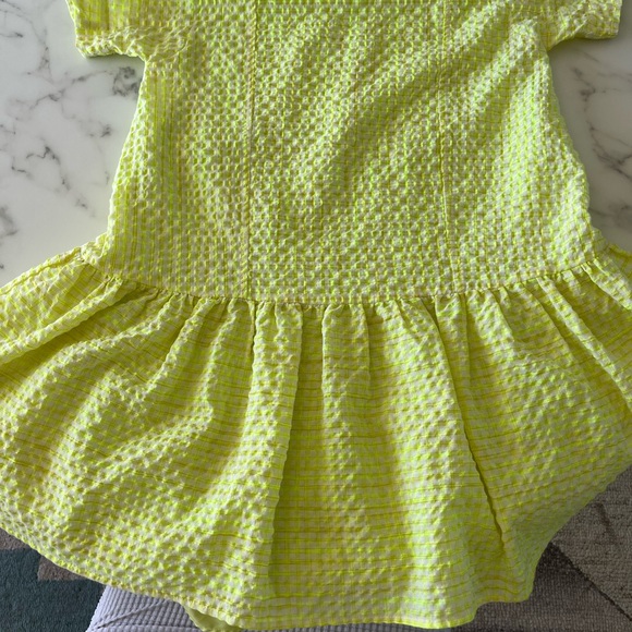 Corey Lynn Calter Piper Mini Dress Yellow Size S 4 6 Cotton Ruffle Hem - Picture 3 of 5
